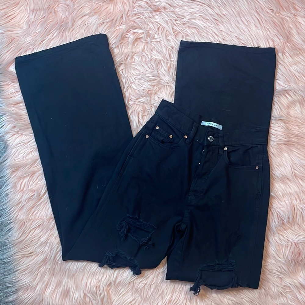 Pacsun Black Baggy Ripped Jean‎ Size 23